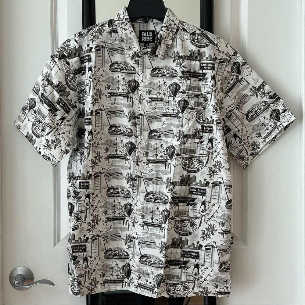 Men’s cotton short sleeve button—up from Little Saigon, Bolsa, CA. NWT.